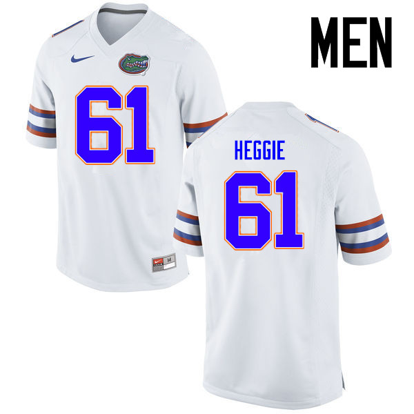 Men Florida Gators #61 Brett Heggie College Football Jerseys Sale-White - Click Image to Close